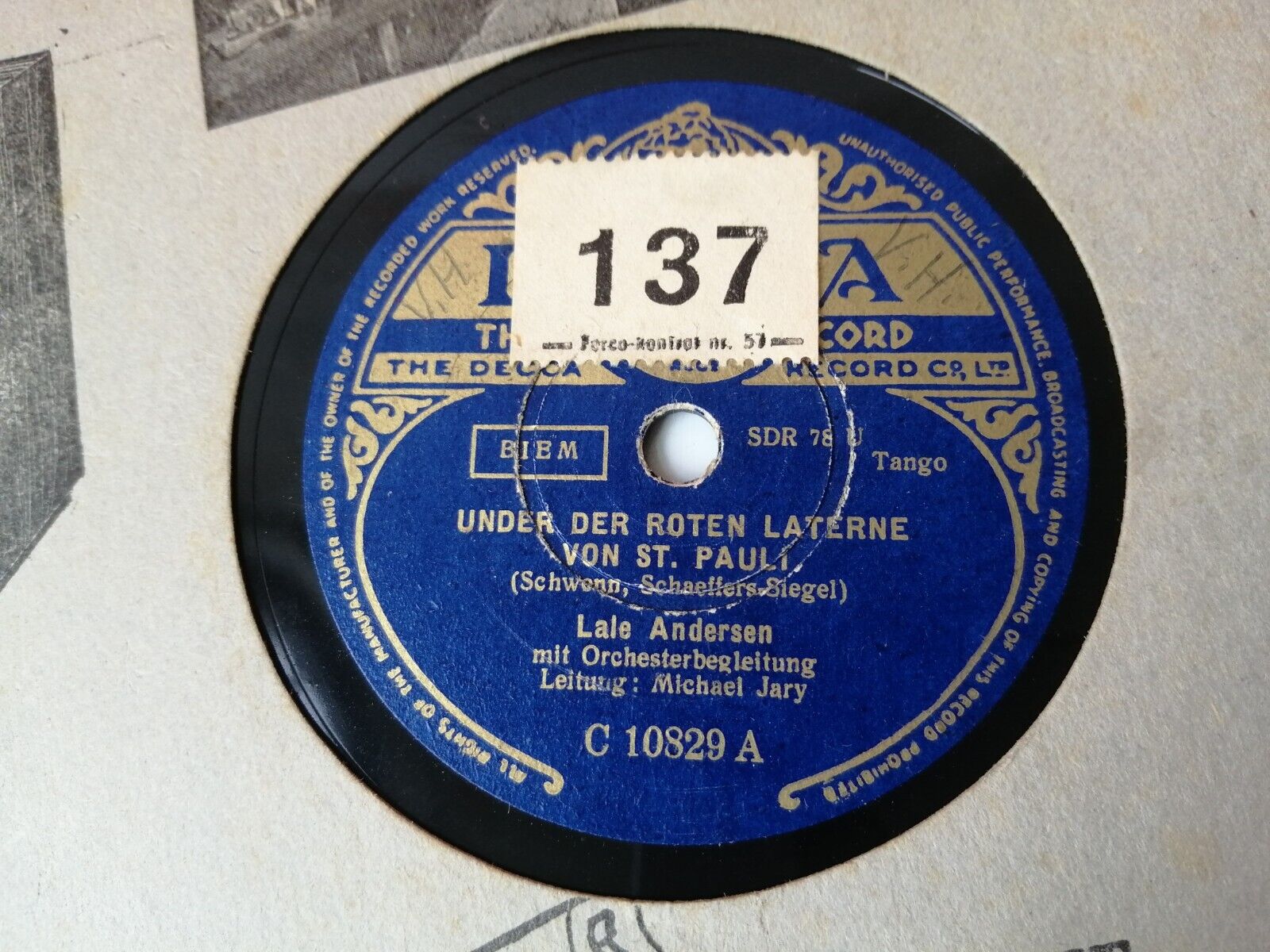 78 RPM  shellacLALE ANDERSENKLEINES SOMMERMÂRCHEN/Unter der Roten Lanterne