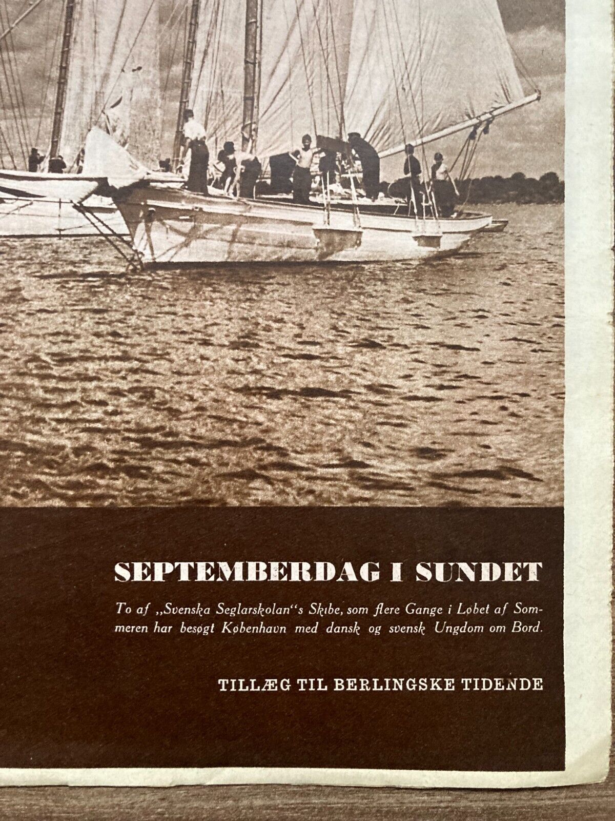 Swedish Seglarskolan Ships Original Danish Magazine 1935 "Berlingske IT"