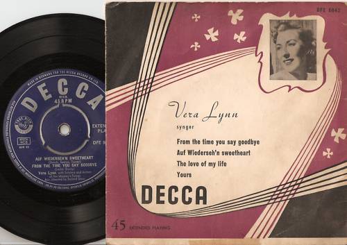 VERA LYNN TIME YOU SAY GOODBYE EP DANISH 45+PS 1952 WW2 WORLD WAR TWO