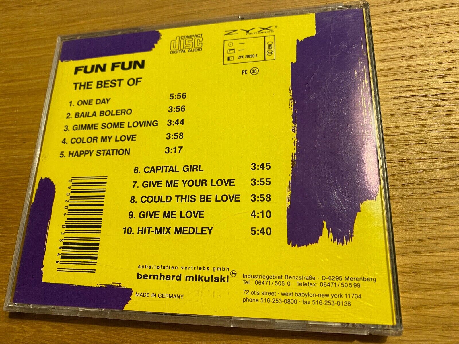 FUN FUN "THE BEST OF FUN FUN" CD ALBUM 10 TRACK ZYX RECORDS HIT MIX MEDLEY RARE*