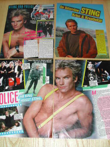 STING Police HUGE Collection RARE Danish and German Clippings Pictures R321