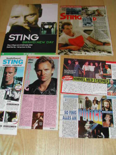 STING Police HUGE Collection RARE Danish and German Clippings Pictures R321