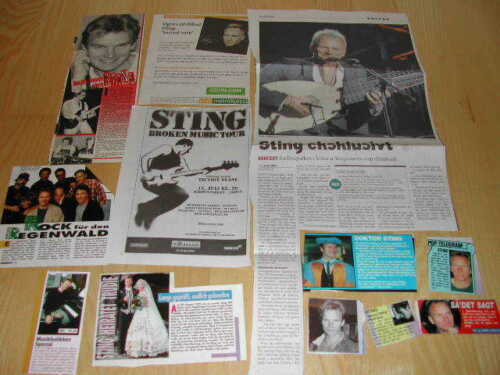 STING Police HUGE Collection RARE Danish and German Clippings Pictures R321