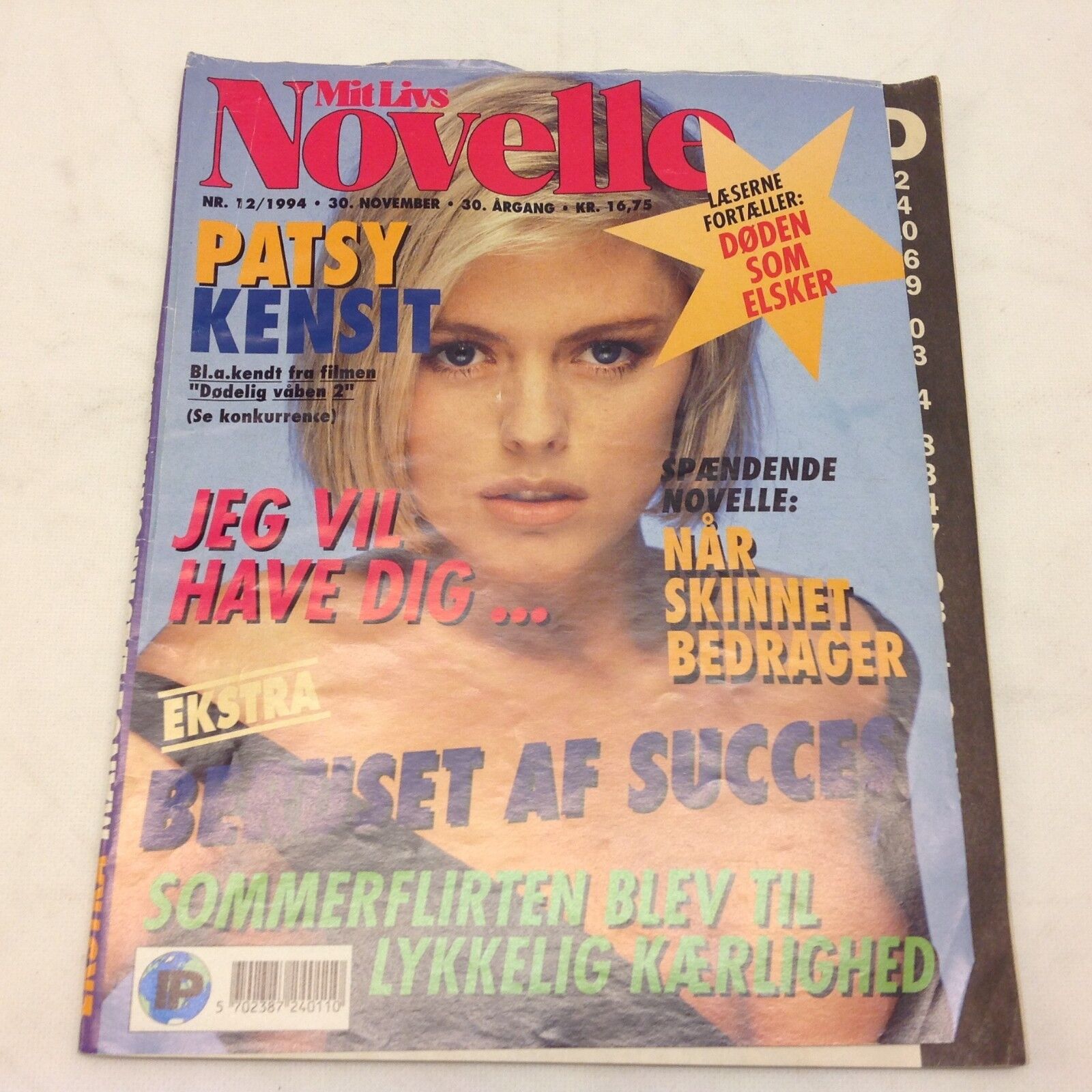 Patsy Kensit Front Cover Vtg Original Danish Magazine 1994 "Mit Livs Novelle"