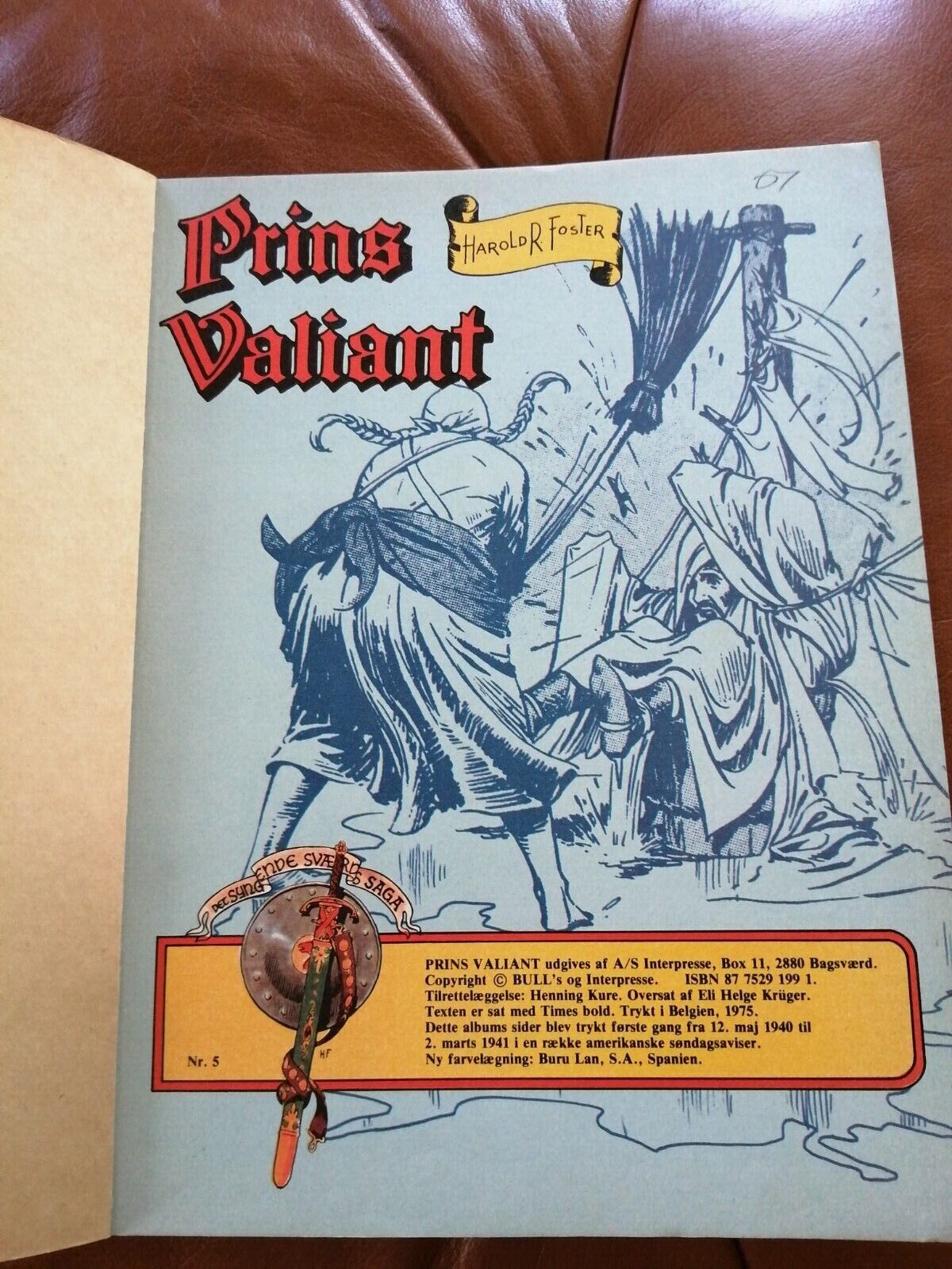 Danish comic book"Prins Valiant på eventyr" No 5Harold RFoster1975