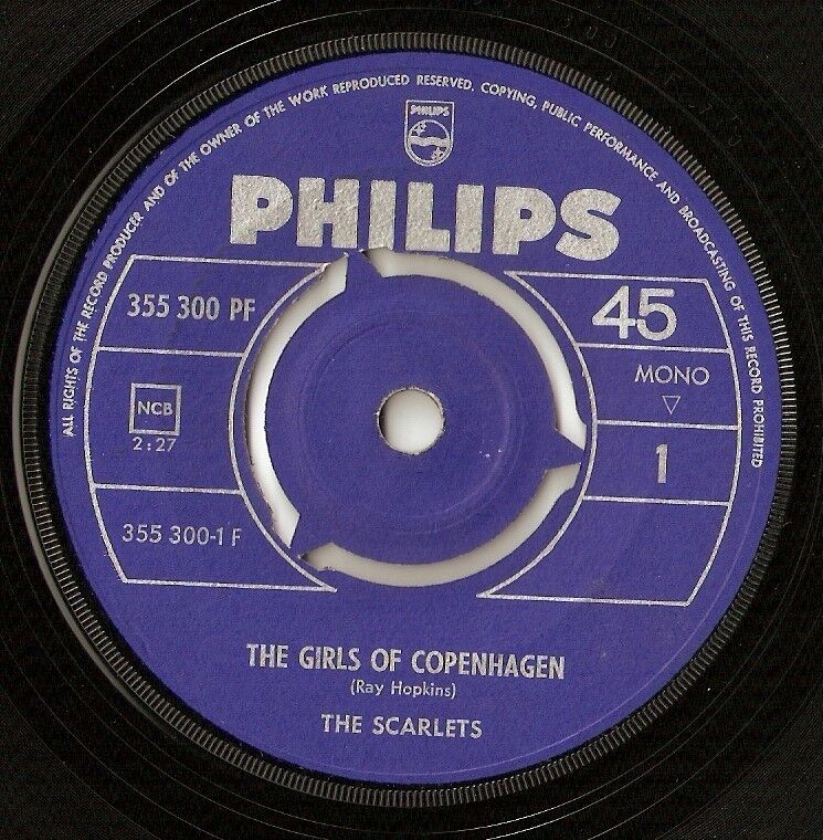 THE SCARLETS THE GIRLS OF COPENHAGEN NORWEGIAN 7" 45RPM 1965 DANISH DENMARK BEAT