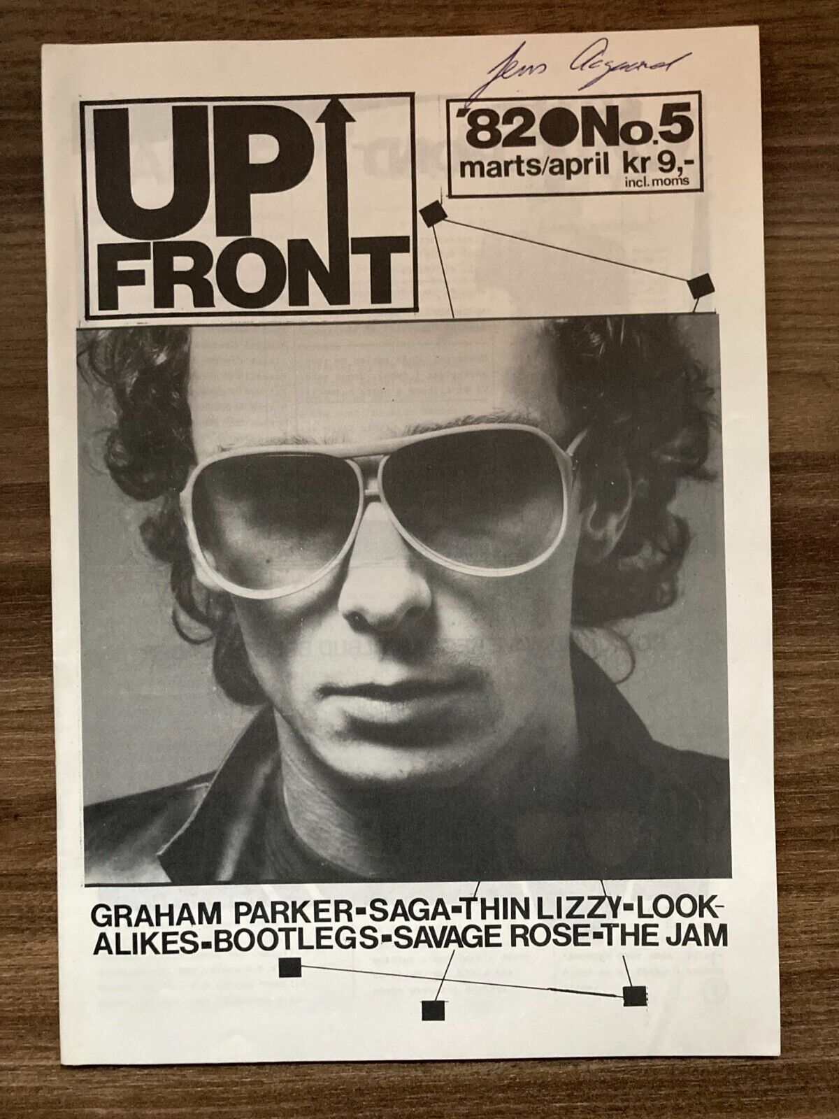 Graham Parker The Rumour Front Cover 1982 "Upfront" VERY RARE Danish Magazine