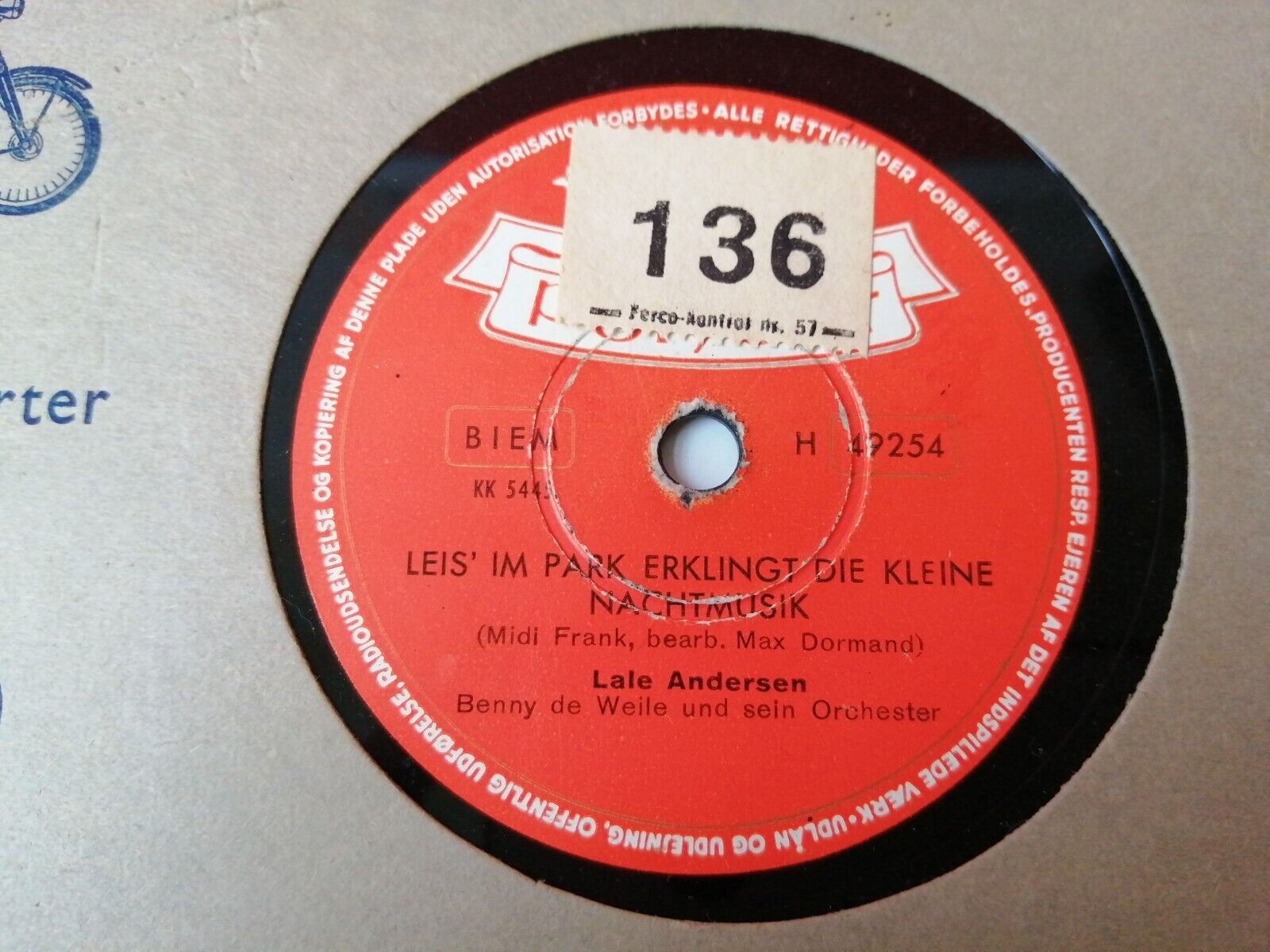 78 RPM  shellacLale AndersenDie RosenSie Blühen nur im Mai/Leis' Im Park