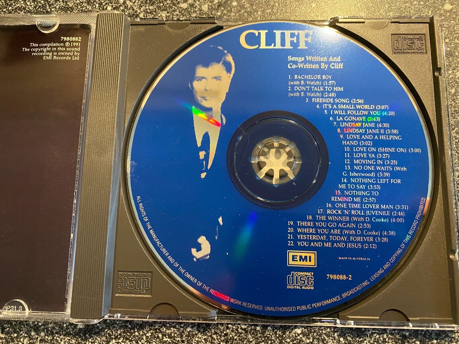 CLIFF RICHARD "SONGS WRITTEN AND CO-WRITTEN BY CLIFF" 22 TRACK CD EMI RECORDS