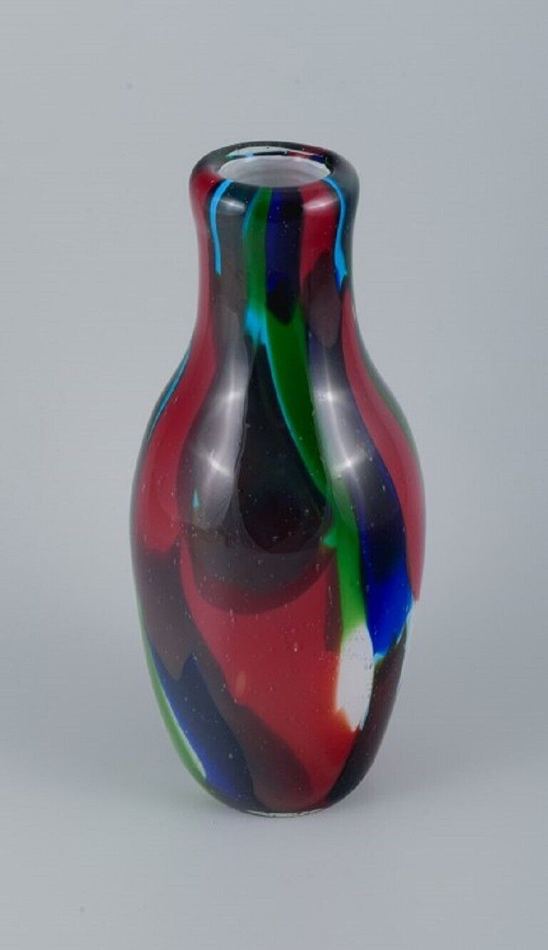 Large mouth-blown Murano vase in art glass  Approx 1970s