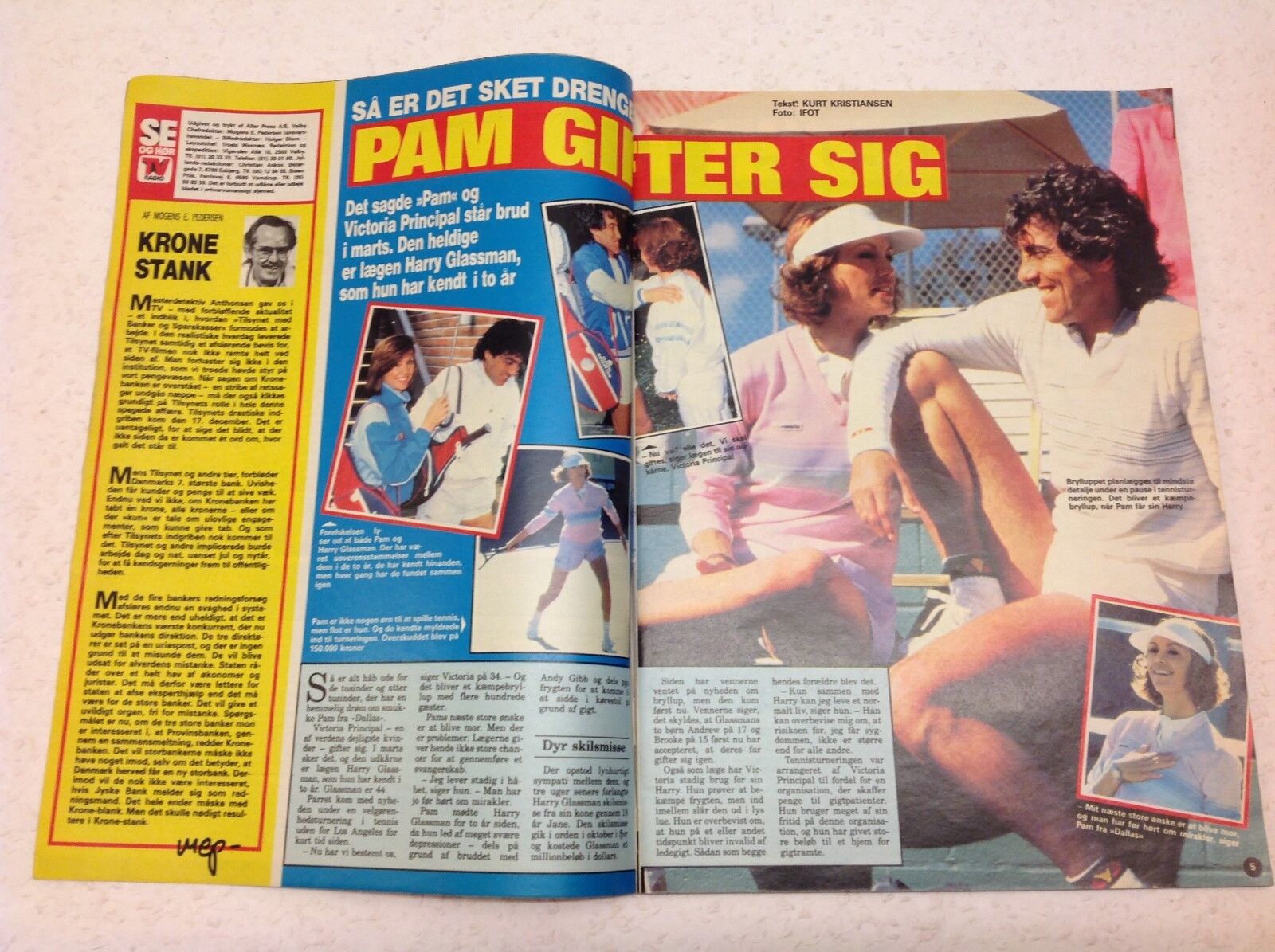 Pamela Ewing Dallas Victoria Principal Vtg Danish Magazine 1985 "Se og Hoer"