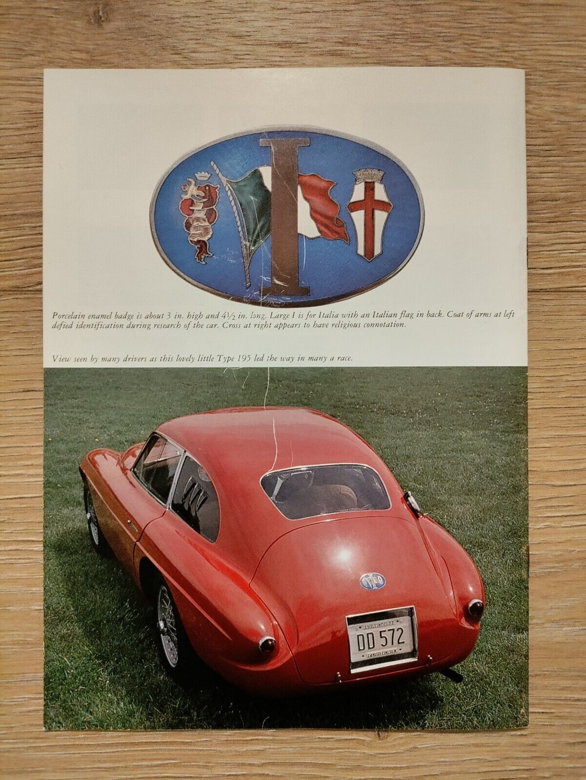 Ferrari Type 195 Sport brochure booklet book