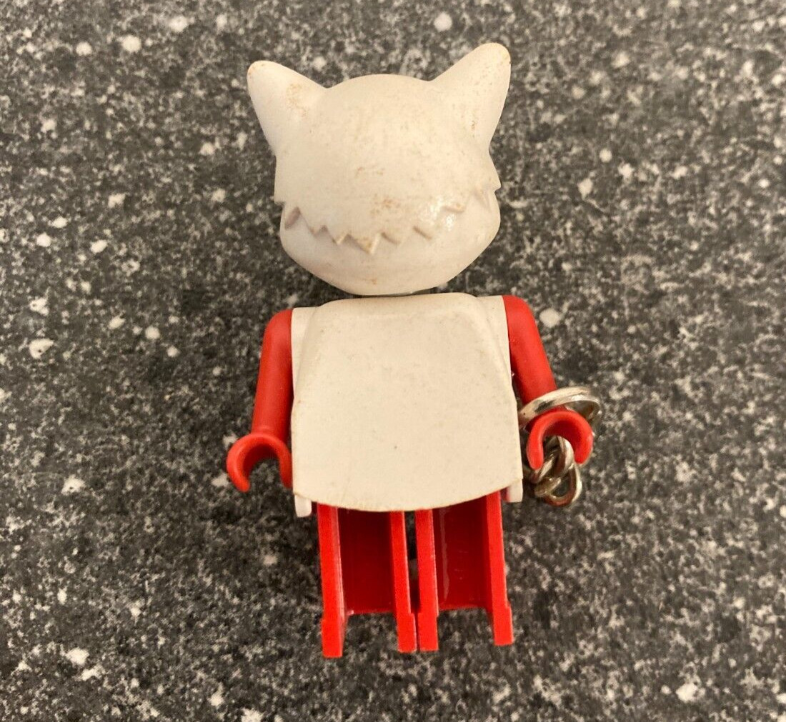 1980s LEGO Fabuland Catherine Cat Plastic - Original Vintage Key Ring Chain