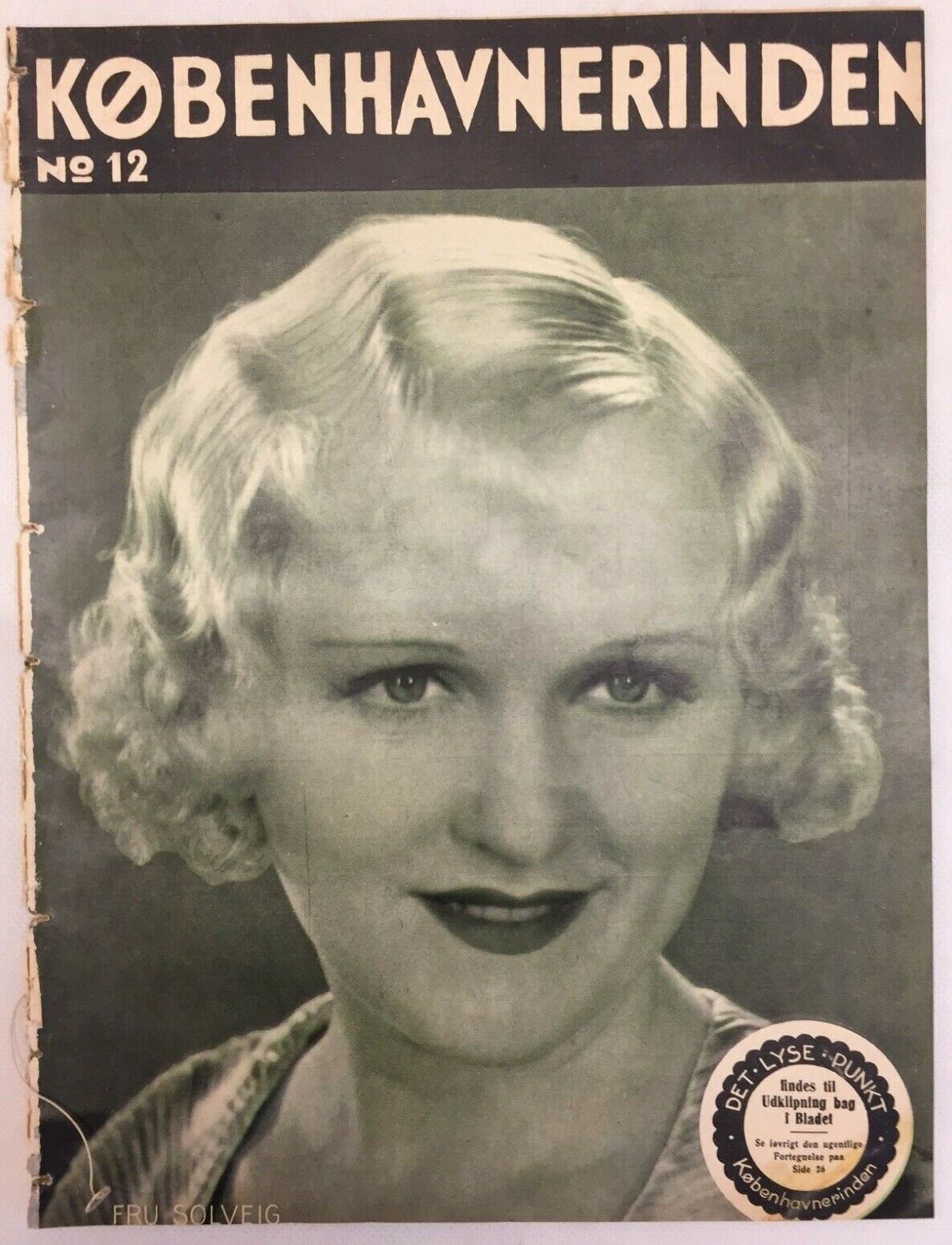 Fru Solveig Ersgaard Antique Vintage Danish Magazine 1934 Københavnerinden