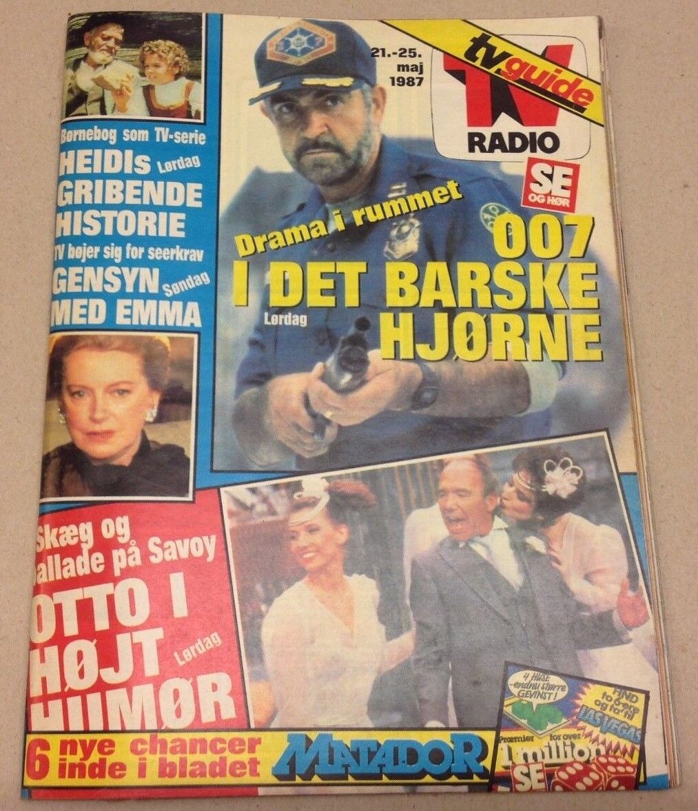 Gitte Nielsen Stallone +Sean Connery Back Vtg Danish Magazine 1987 "Se og Hoer"