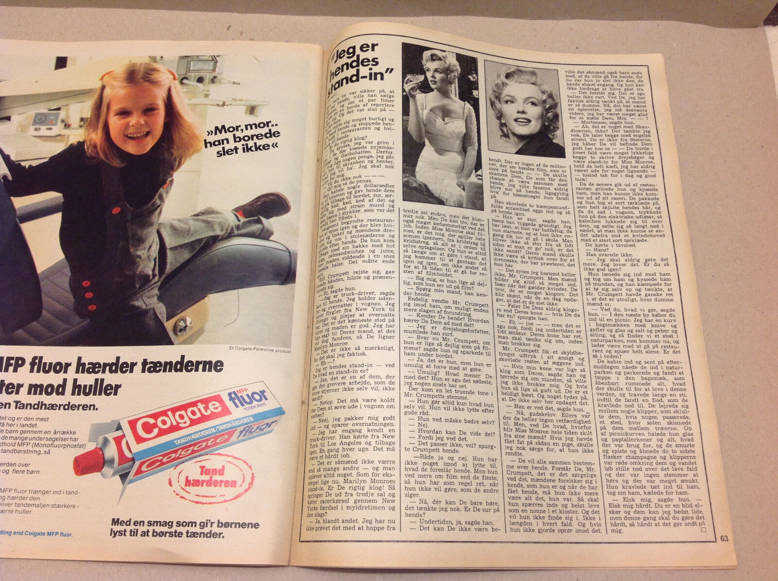 MARILYN MONROE Cover Danish Vintage Magazine Billed-Bladet 1977 16th September