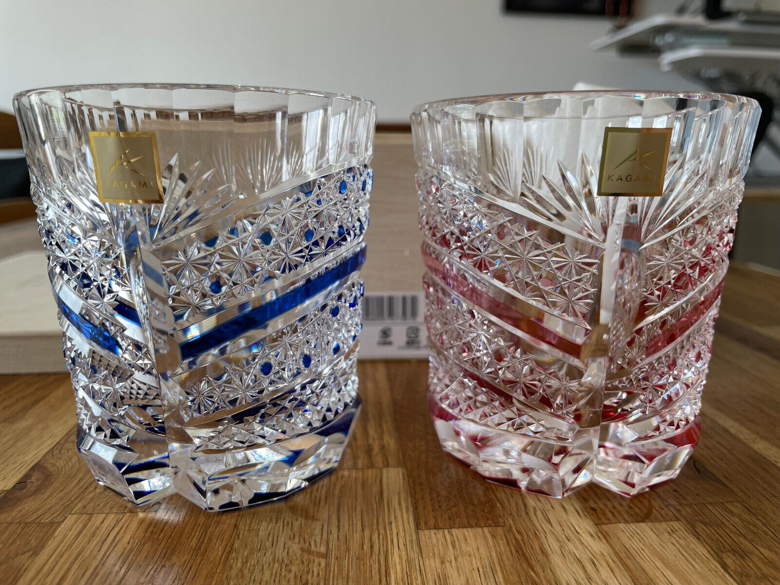 kagami crystal - A pair of Whiskey Glasses Edo Kiriko   NO - TPS685-2524-AB