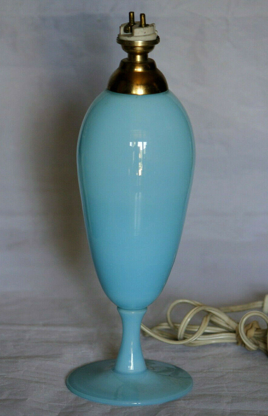 Rare Vintage Italian Blue Opaline Lamp Foot 25cm 984in Murano Venitian