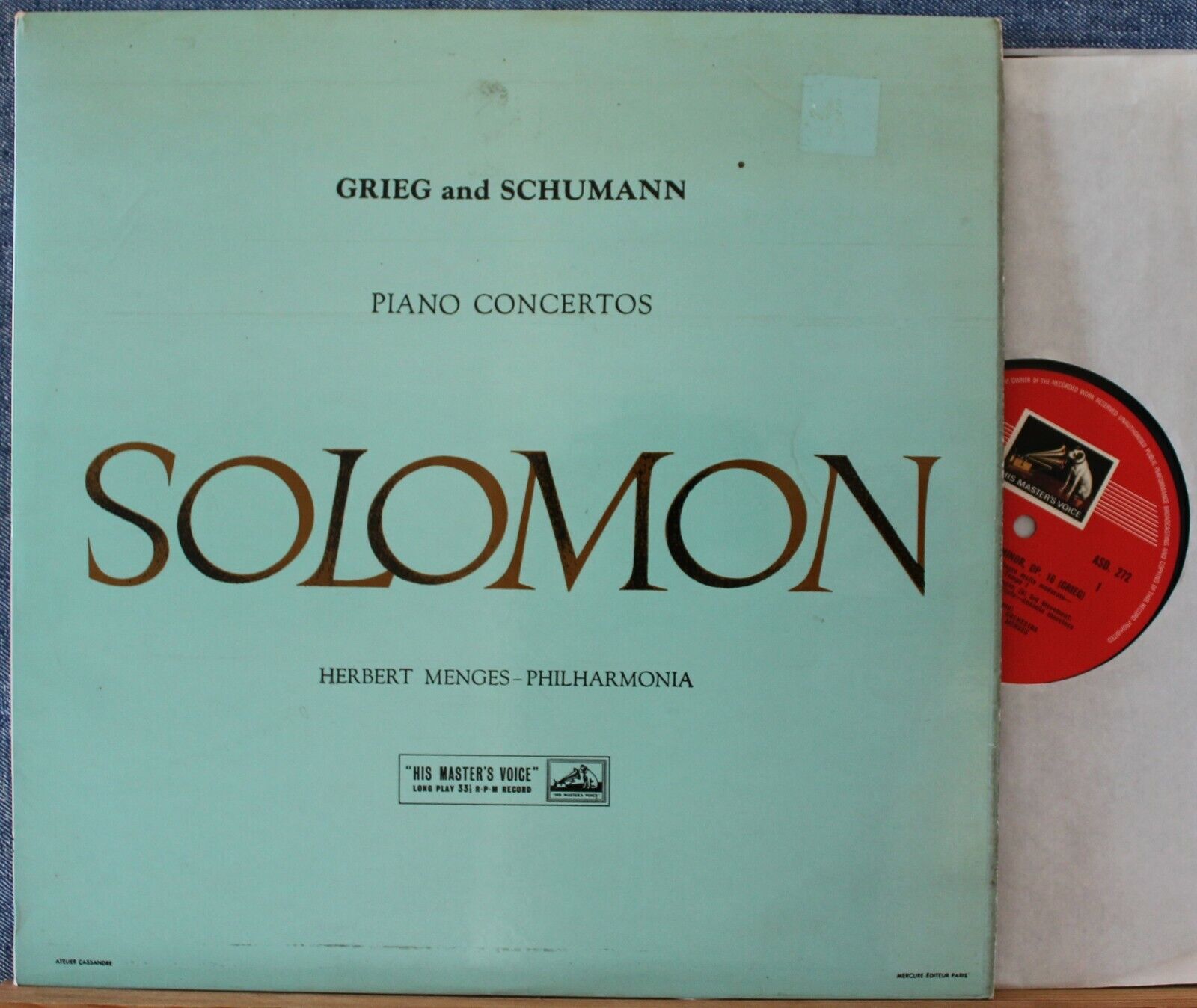 Solomon+Menges Grieg+Schumann (Piano concertos) EMI ASD 272 NM