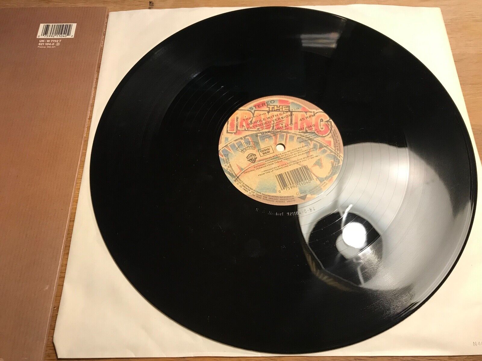 TRAVELLING WILBURYS "HANDLE WITH CARE" WARNER BROS RECORDS 12 INCH 1988 GERMANY