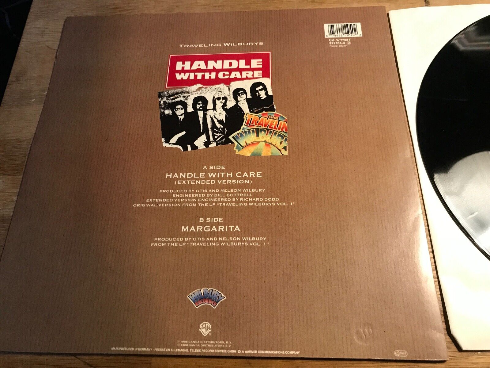 TRAVELLING WILBURYS "HANDLE WITH CARE" WARNER BROS RECORDS 12 INCH 1988 GERMANY