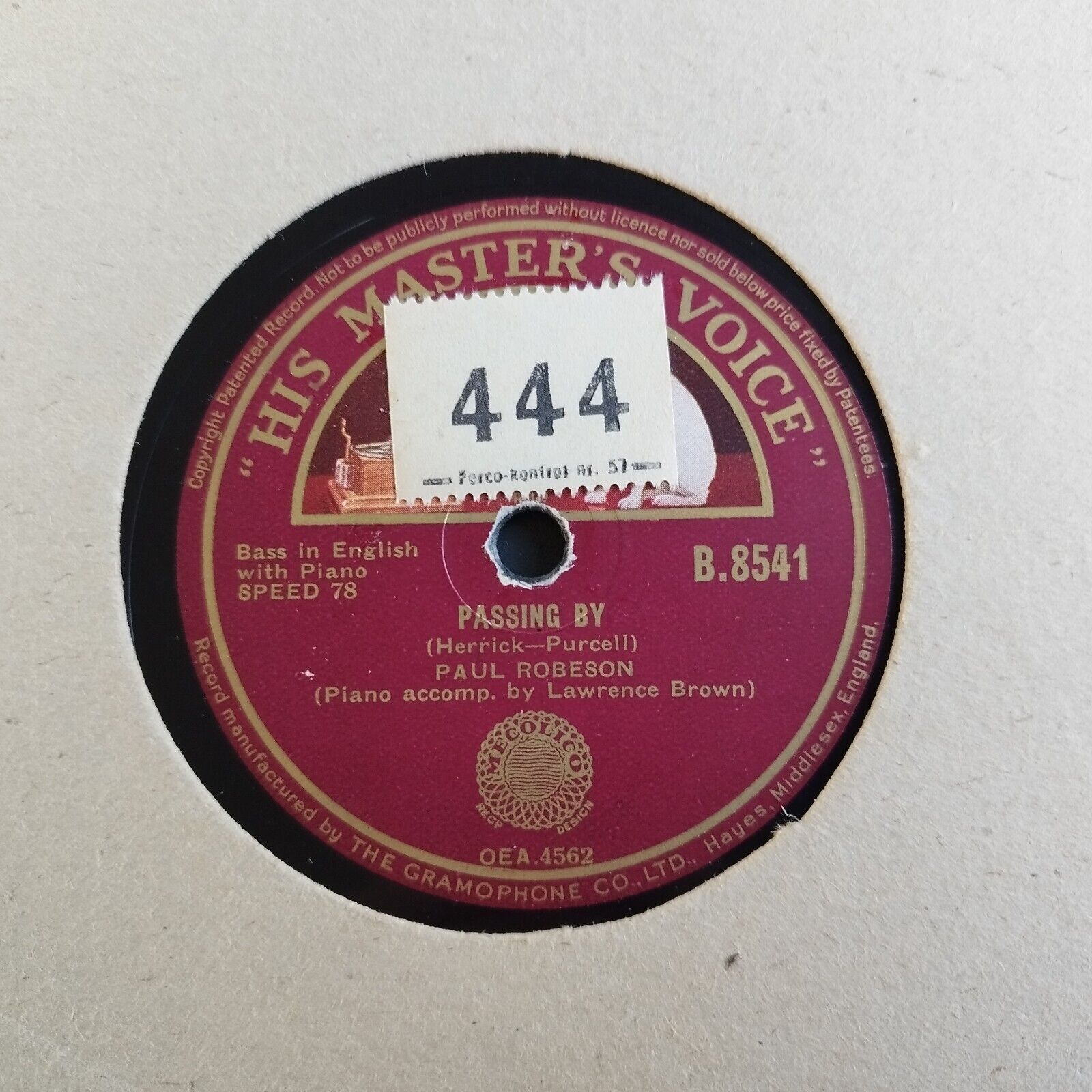 78 RPM  shellac PAUL ROBESONNo ! John No ! /Passing by