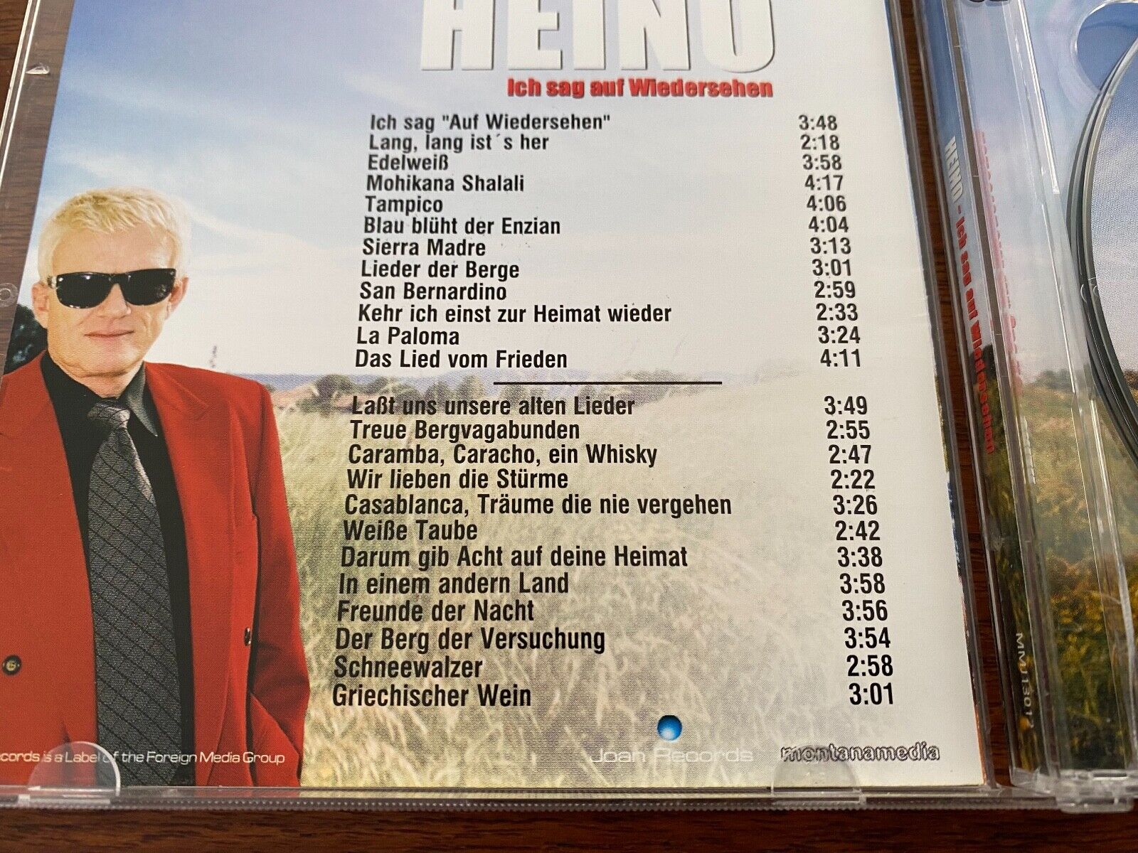 HEINO "ICH SAG AUF WIEDERSEHEN" 2005 2 X CD SET MONTANA JOAN RECORDS 24 TRACKS