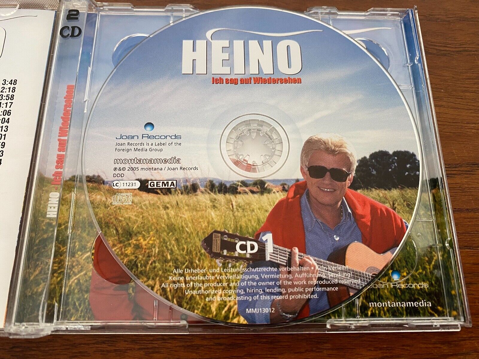 HEINO "ICH SAG AUF WIEDERSEHEN" 2005 2 X CD SET MONTANA JOAN RECORDS 24 TRACKS