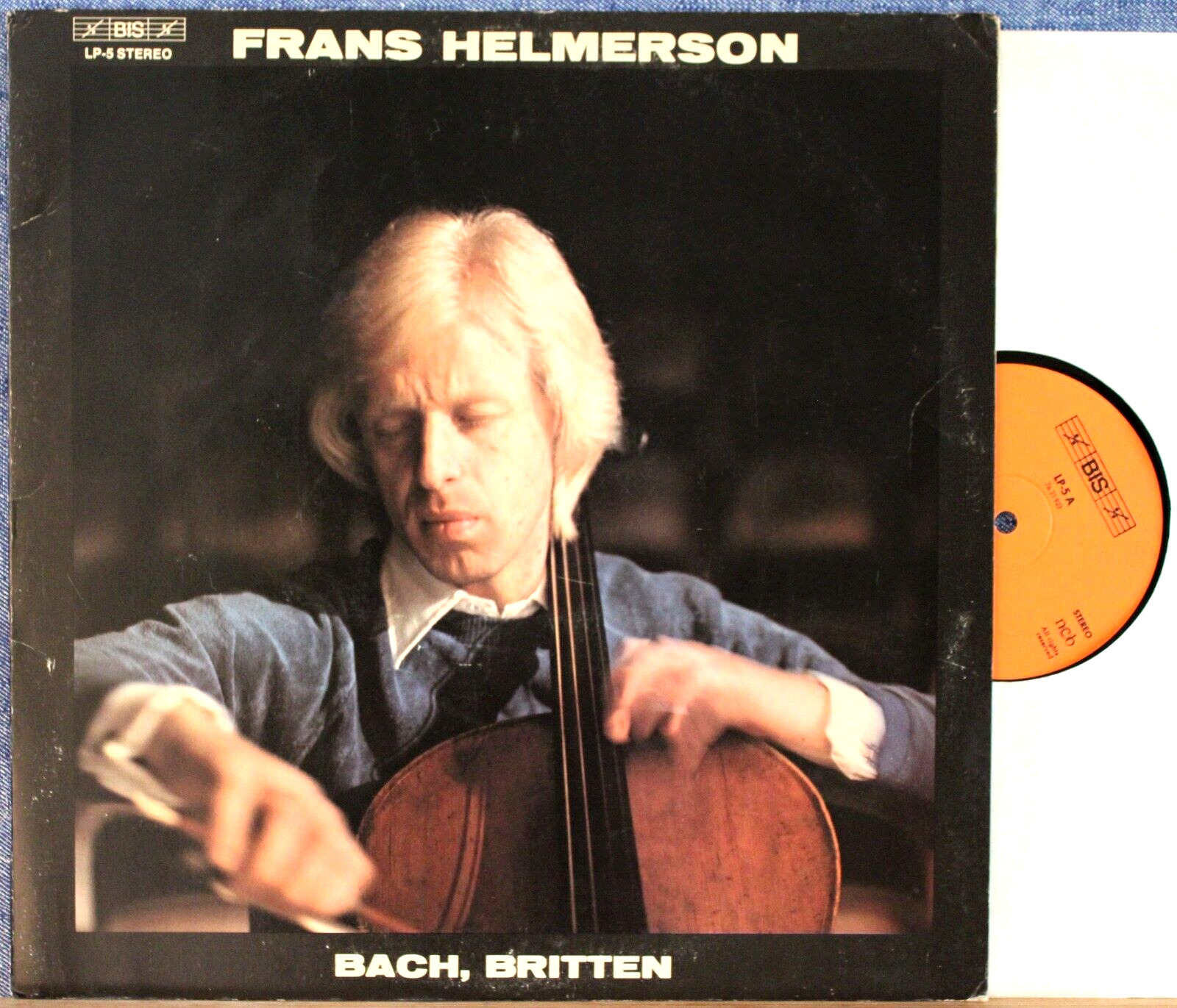 Helmerson Bach + Britten (Suites cello solo) BIS LP-5 NM