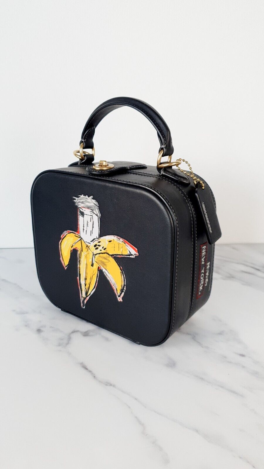 Coach Banana Lunchbox Bag Jean-Michel Basquiat Square Crossbody Handbag 6898