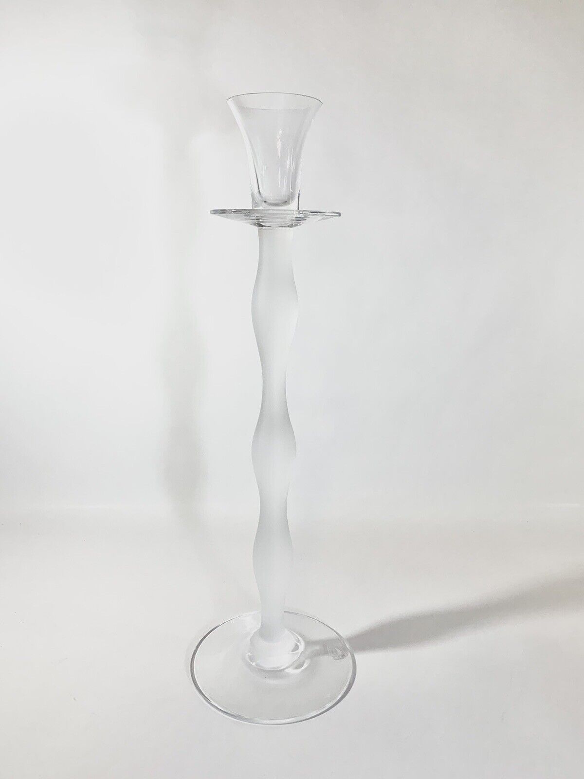 Orrefors Celeste Anne Nilsson White Clear Candle Holder 37 cm 145 inch