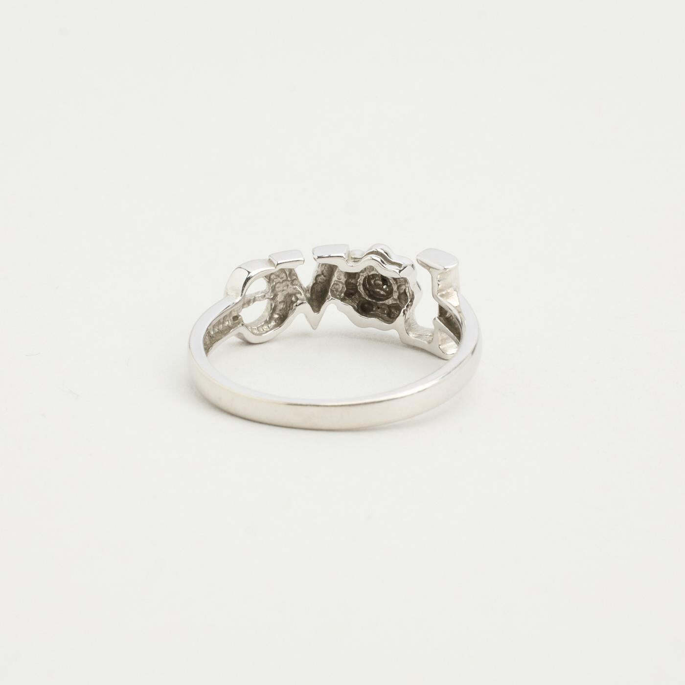 Ring with and diamond in 10K White gold size 8 | Real Genuine Gold