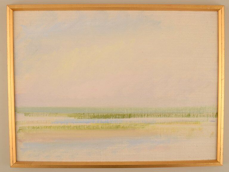 Bertil Lindecrantz (1926-1997) Sweden Oil on canvas Modernist landscape