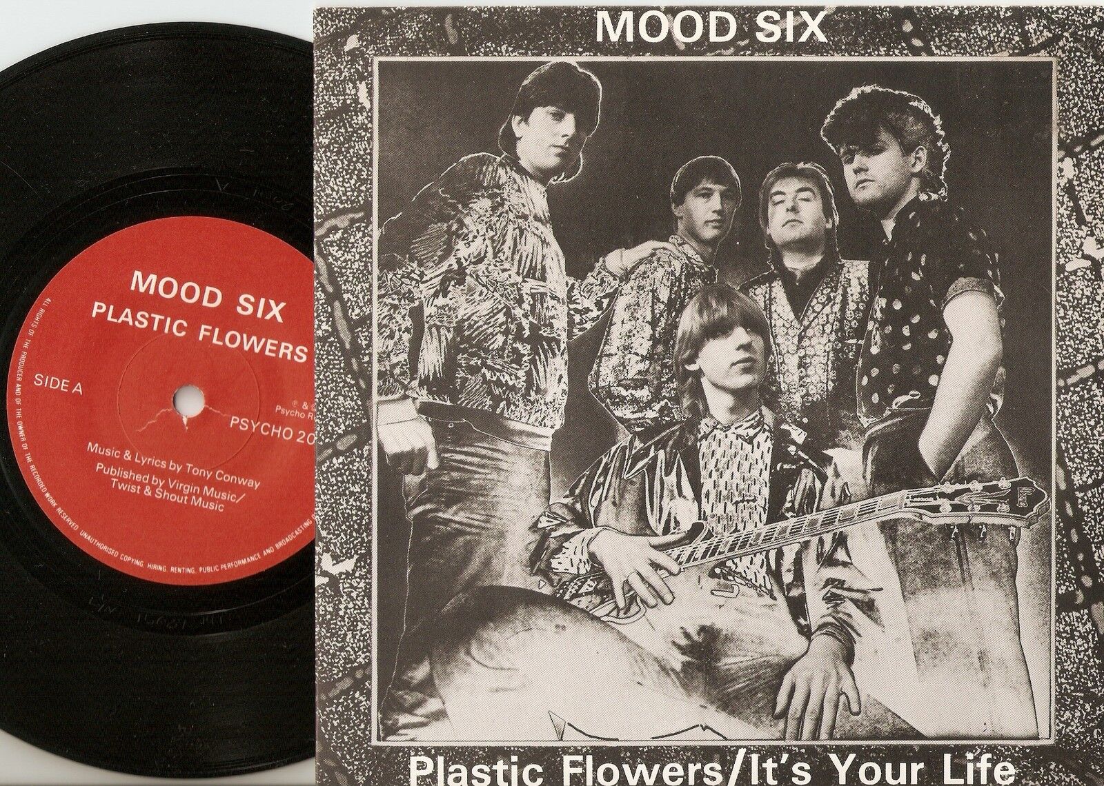 MOOD SIX PLASTIC FLOWERS  IT`S YOUR LIFE 45+PS `85 MOD REVIVAL SPLASH OF COLOUR