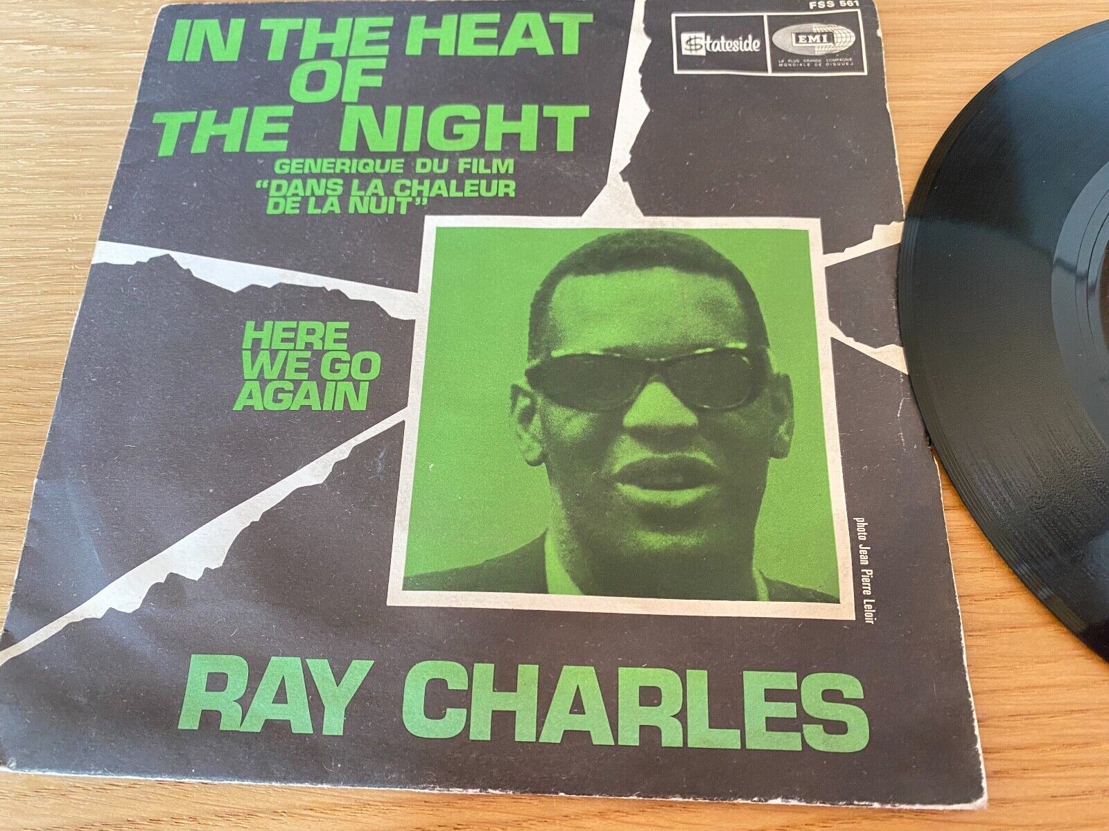 RAY CHARLES "IN THE HEAT OF THE NIGHT/HERE WE GO AGAIN" EMI STATESIDE FRANCE 7"