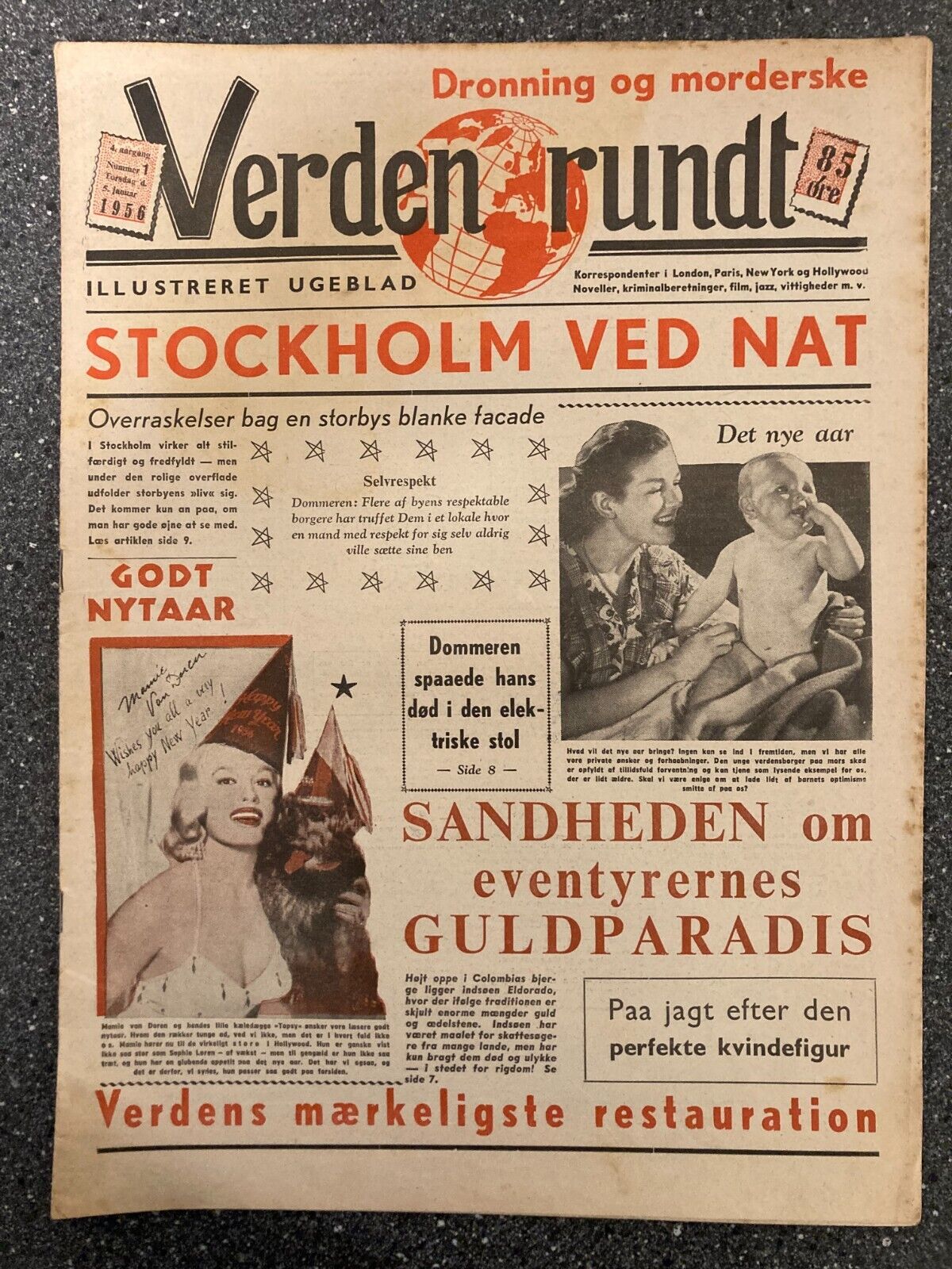 Mamie van Doren Topsy Dog Bob Hope Danish Magazine 1956 "Verden Rundt"