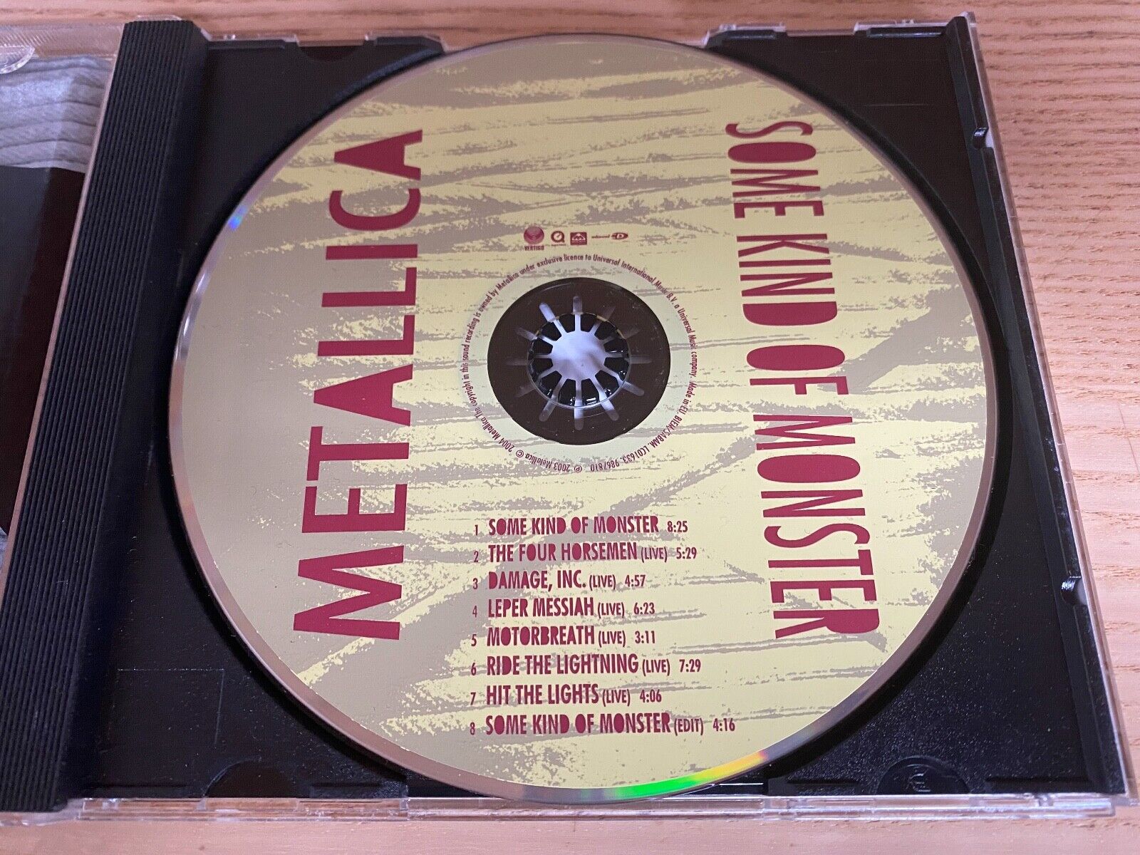 METALLICA "SOME KIND OF MONSTER" 2003 ENHANCED CD SINGLE 9 TRACKS 6 LIVE TRACKS`