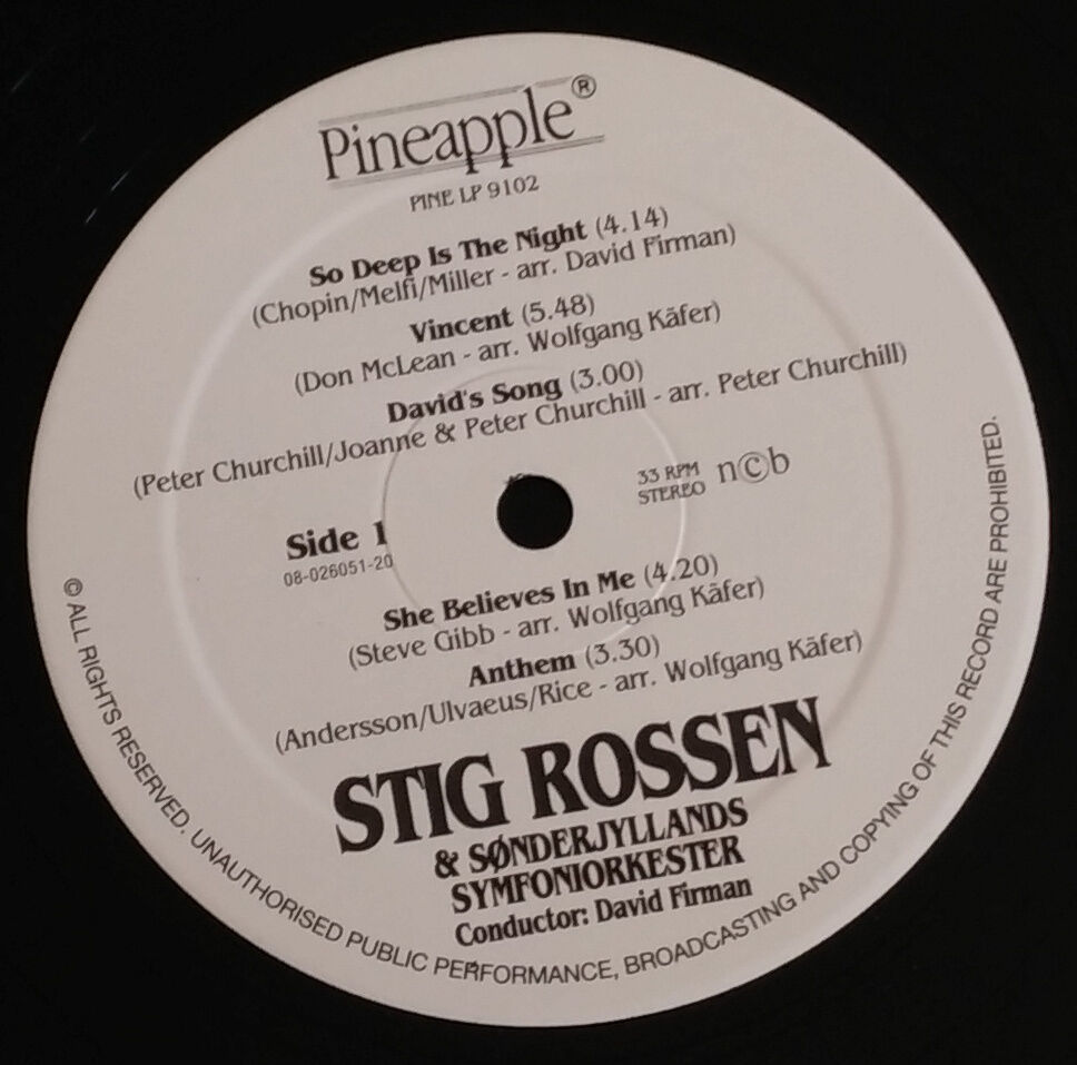 Stig Rossen - Starry Starry Nights [LP] 1991 vinyl record album