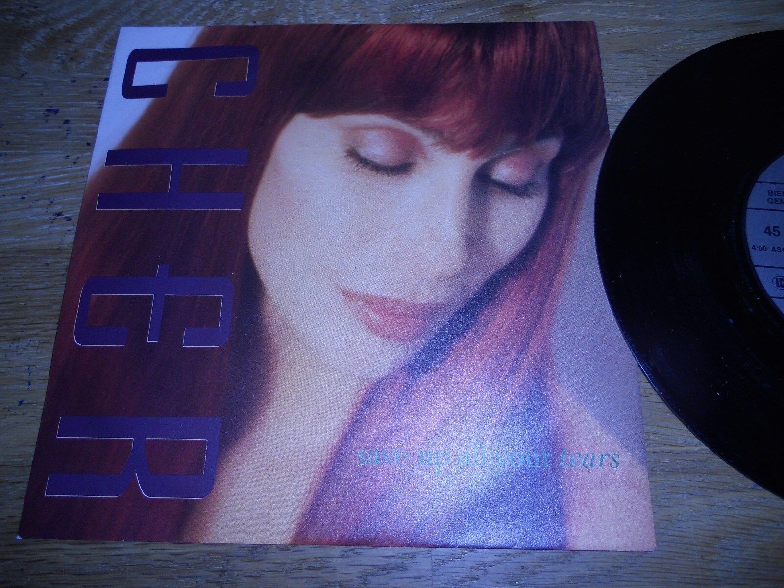 CHER "SAVE UP ALL YOUR TEARS / A WORLD WITHOUT HEROES" 1991 GERMAN PRESS GEFFEN*