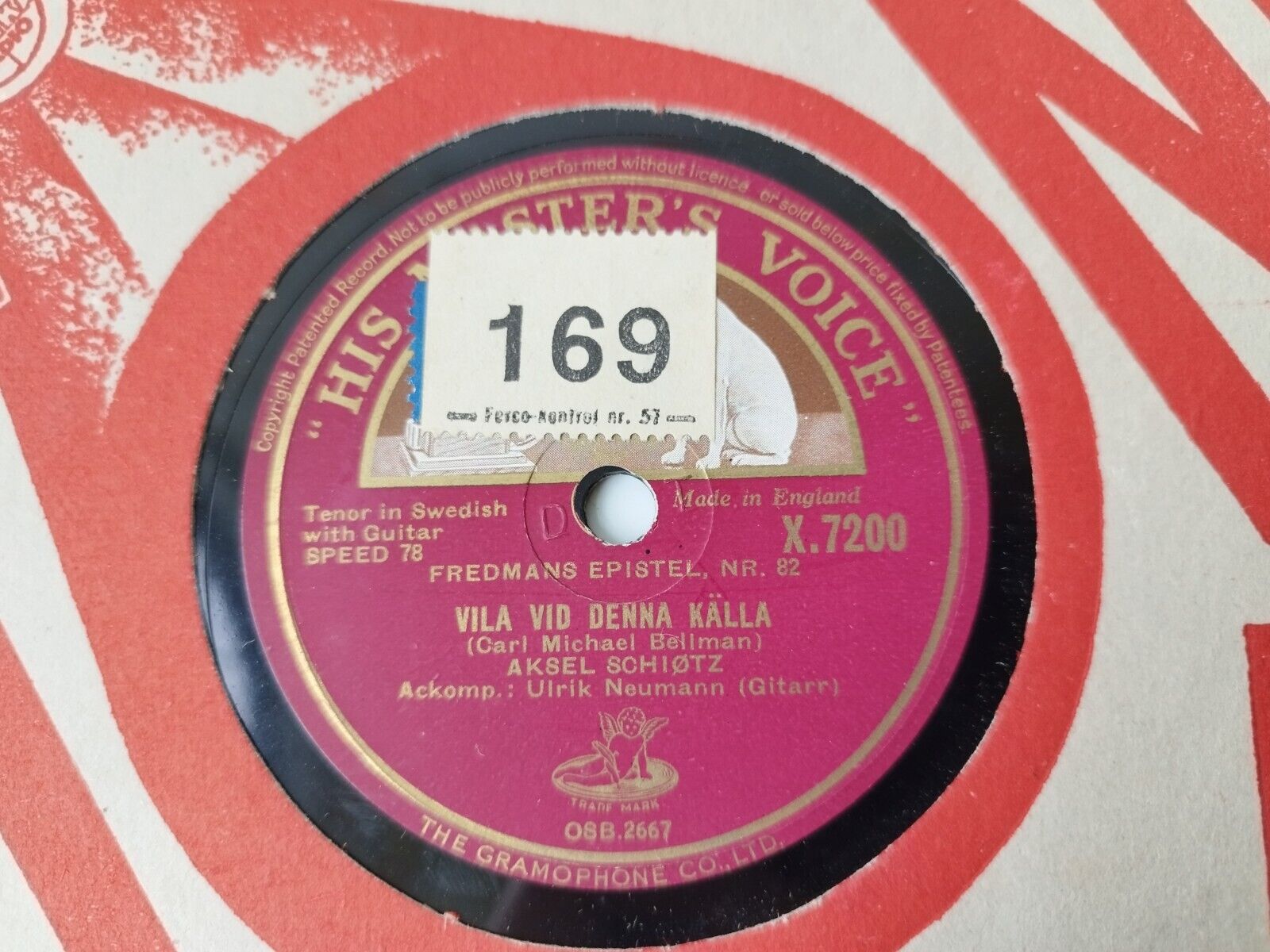 78 RPM AKSEL SCHIØTZVila Vid Denna Källa/Joachim uti BabylonHMVG+