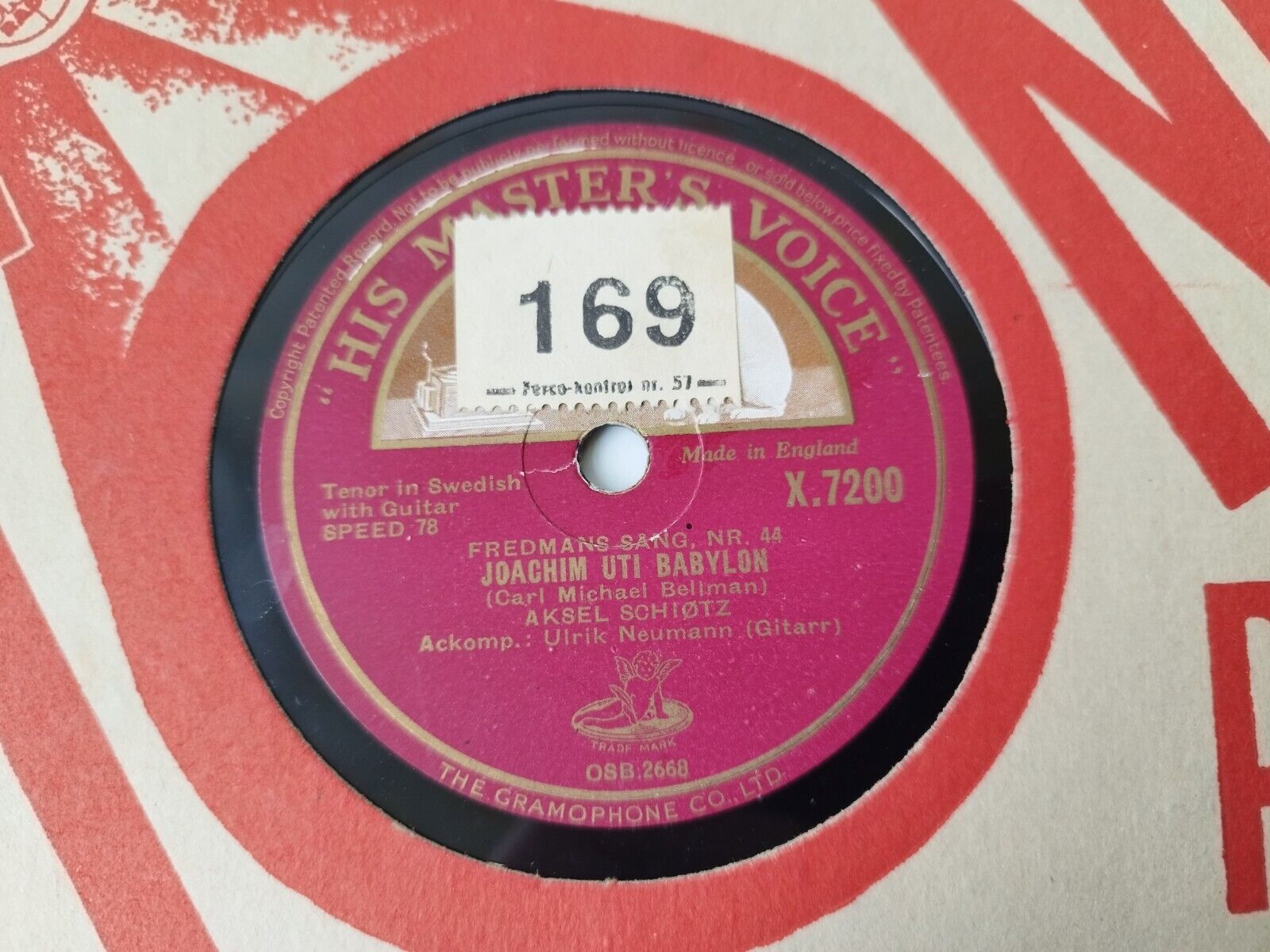 78 RPM AKSEL SCHIØTZVila Vid Denna Källa/Joachim uti BabylonHMVG+