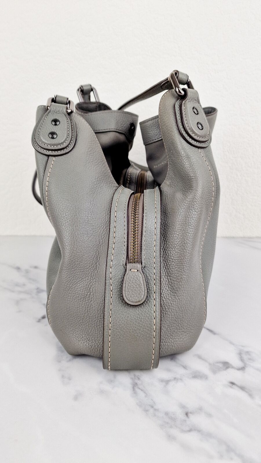 Coach Edie 31 Shoulder Bag in Grey Pebble Leather Handbag Coach 57125