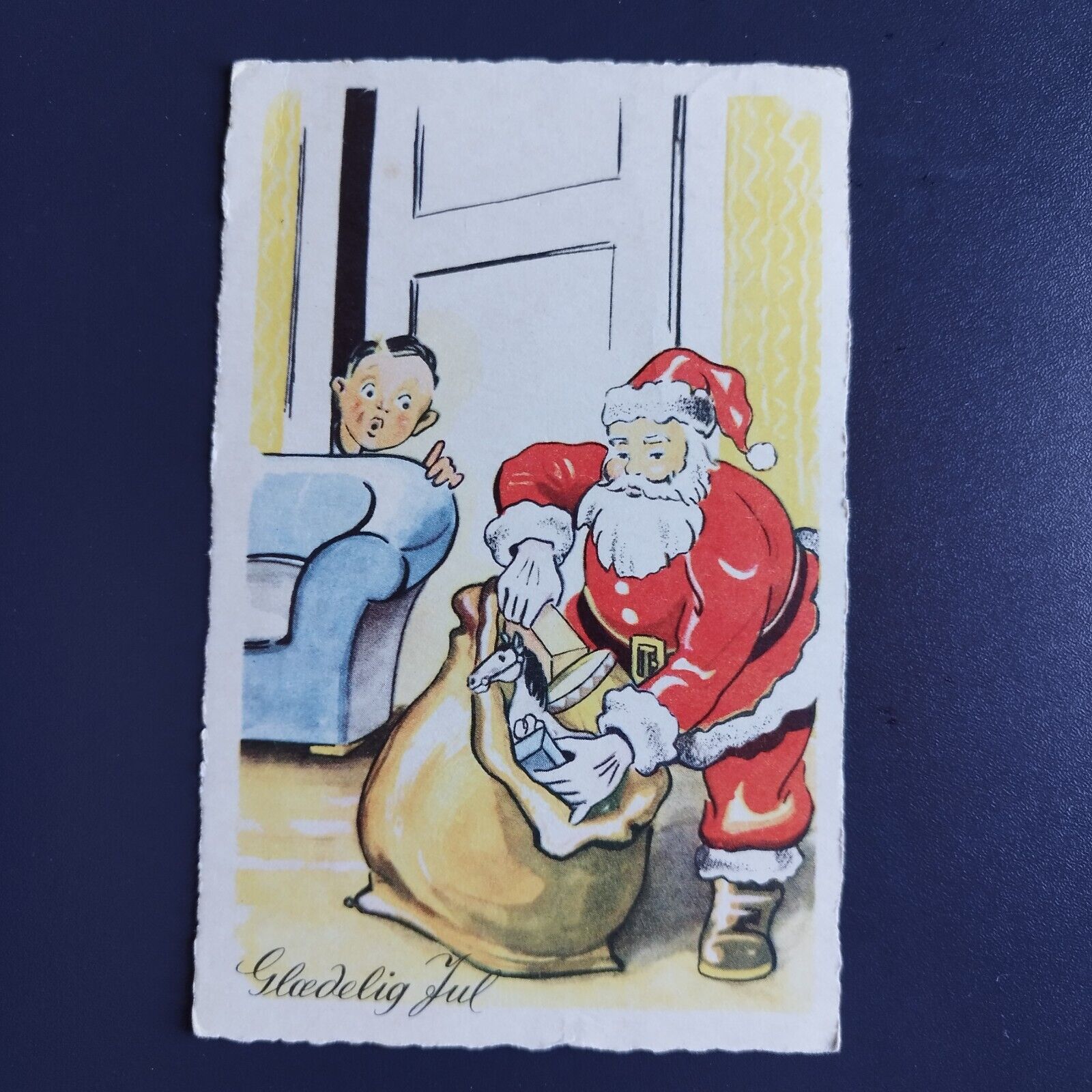 Vintage and collectible Danish Christmas card Posted  in 1949 -no 146 x