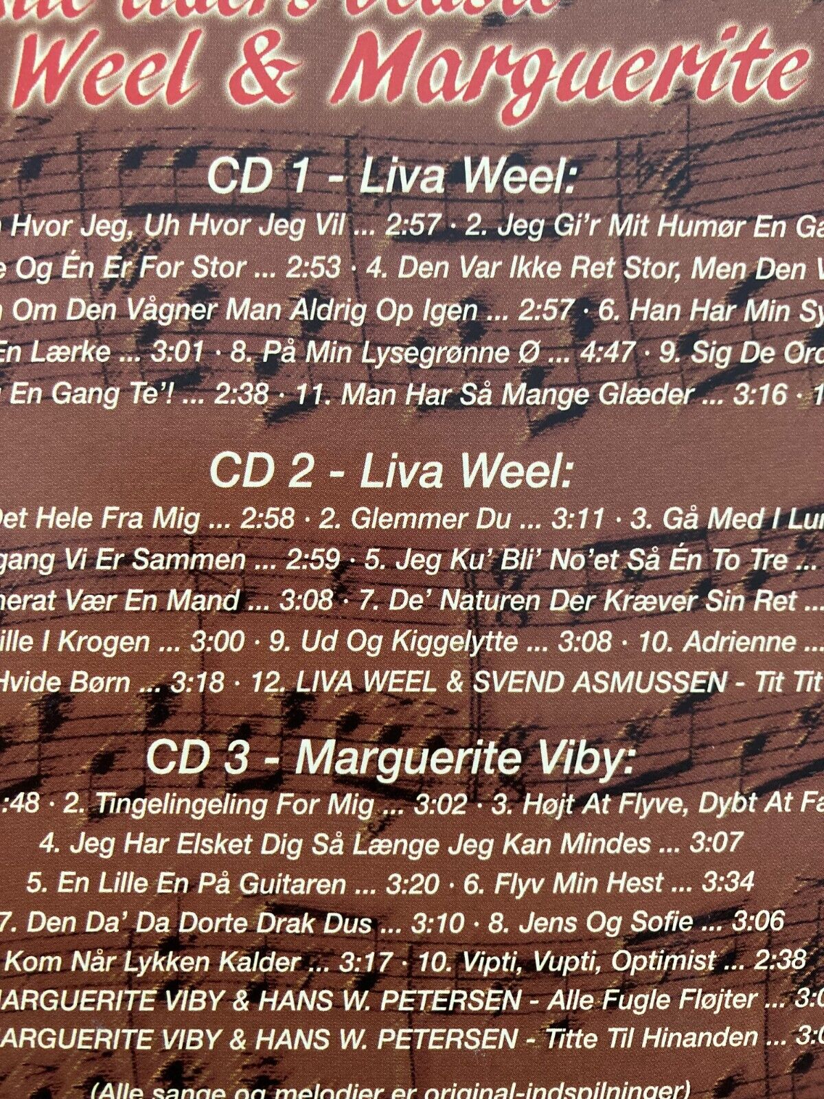 Liva Weel / Marguerite Viby - Alle Tiders Bedste (3xCD Compilation Box Set) NM