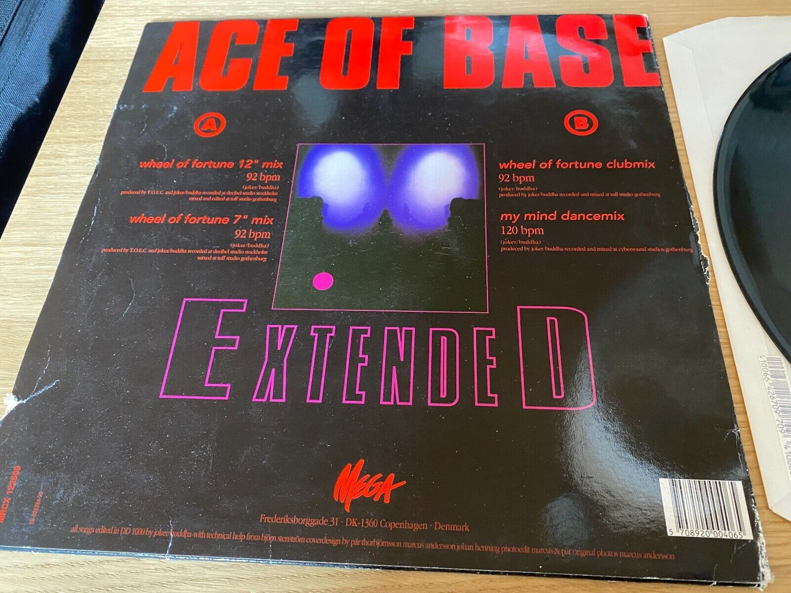 ACE OF BASE "WHEEL OF FORTUNE" EXTENDED REMIX 1992 MEGA RECORDS DUTCH PRESSING**