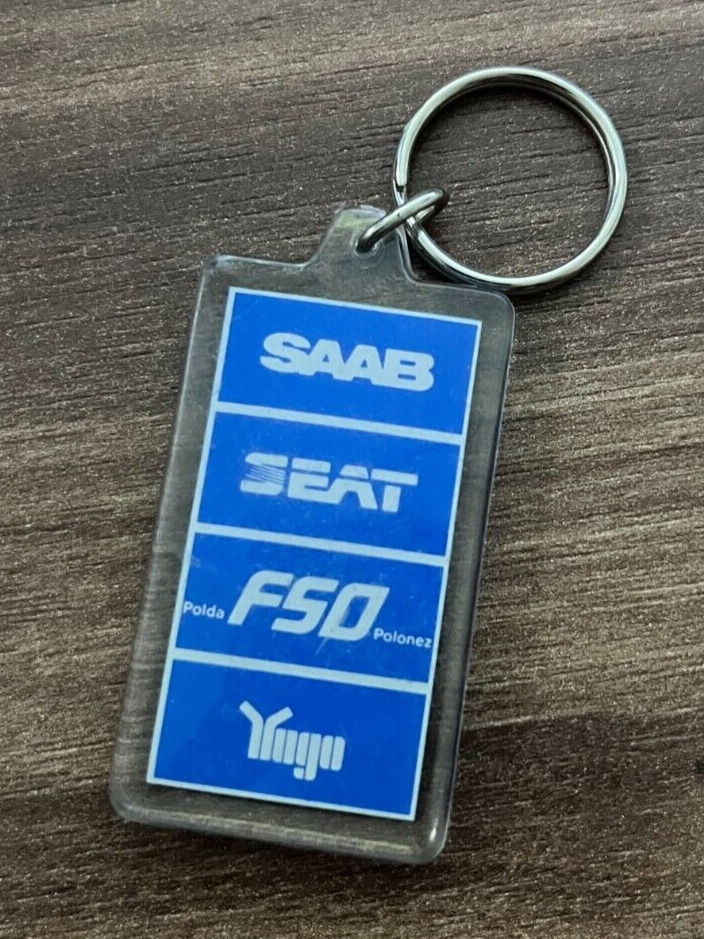 SAAB Seat Keychain Danish Denmark Car Retro Dealership Memorabilia 1980s