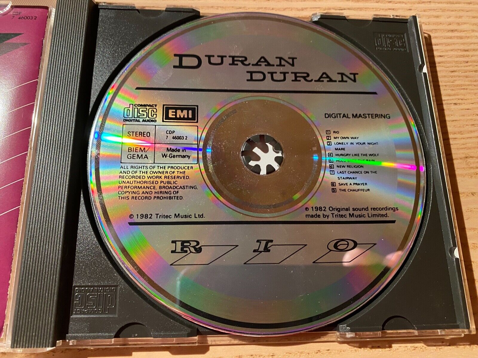 DURAN DURAN "RIO" 1982 CD ALBUM 9 TRACK EMI RECORDS 1 PRESSING WEST GERMANY OOP