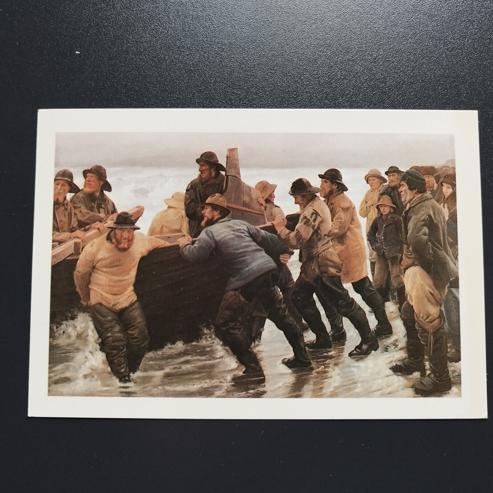 Denmark Postcard showing a painting  from 1881 by Michael Ancher : Fishermen