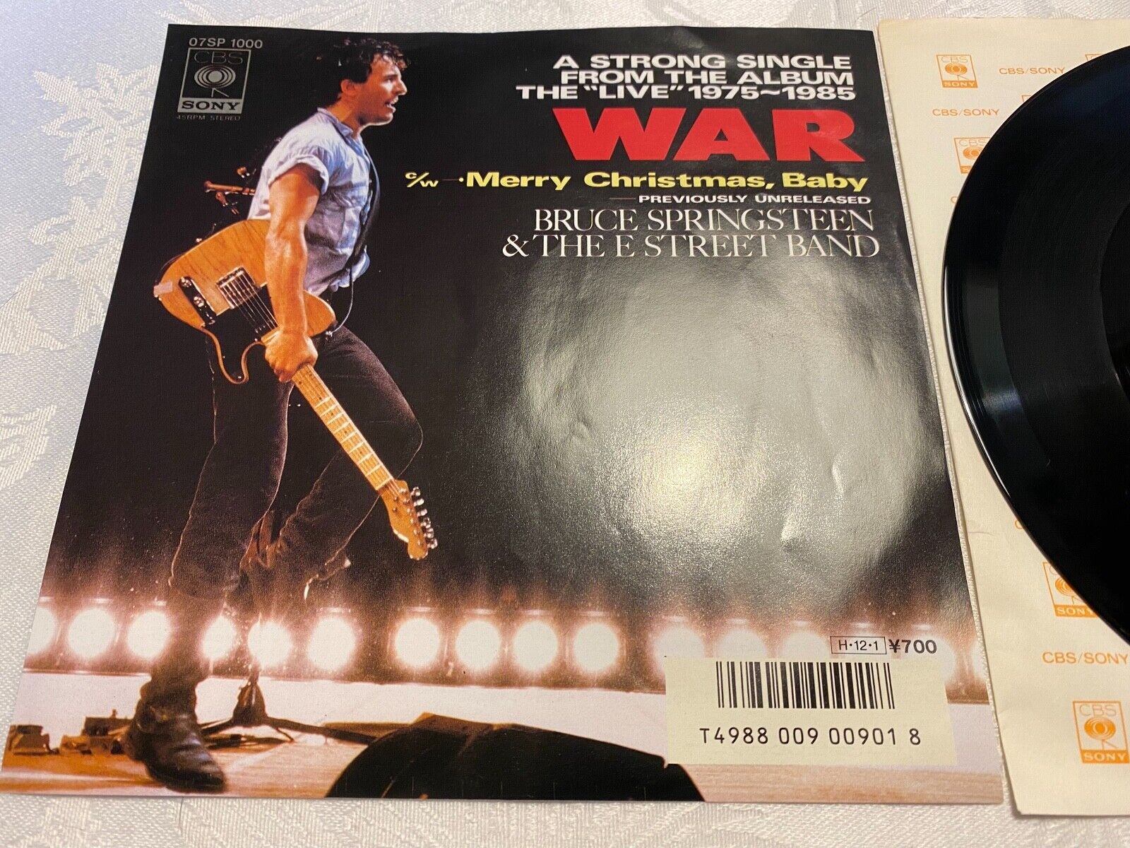 BRUCE SPRINGSTEEN "WAR / MERRY CHRISTMAS BABY" JASRAC CBS RECORDS 7 INCH JAPAN*