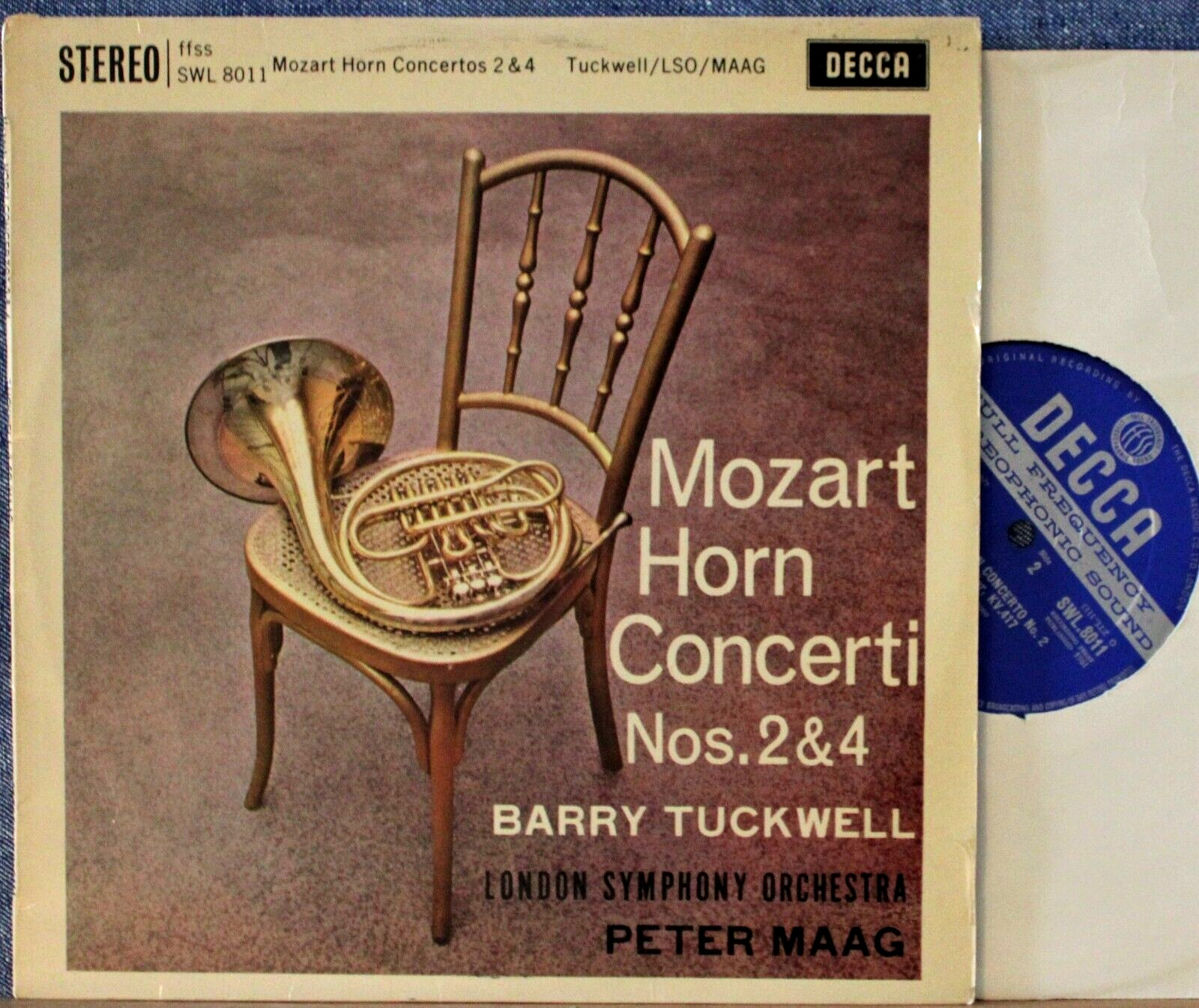 Tuckwell; Maag Mozart (Horn concertos 2 + 4) Decca SWL 8011 wb (10") NM